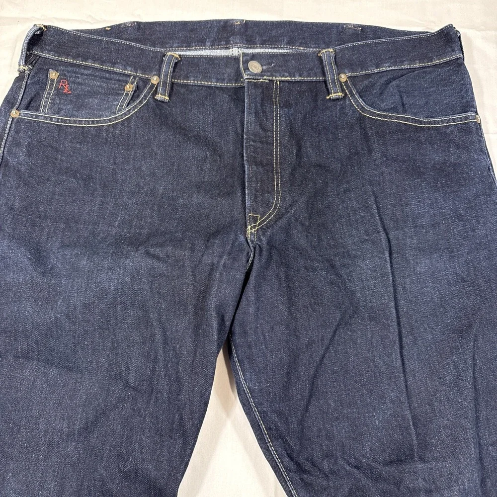 JEANS STRAIGHT Polo Ralph Lauren Men 38x30 Slim  Dark Wash Distress
